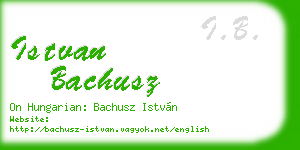 istvan bachusz business card