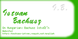 istvan bachusz business card